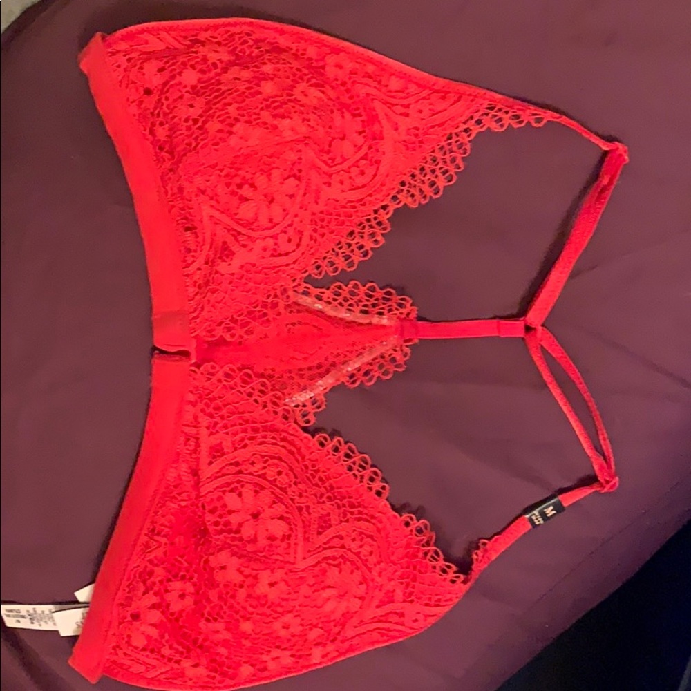 Victorias Secret Red Lace Racerback Bralette